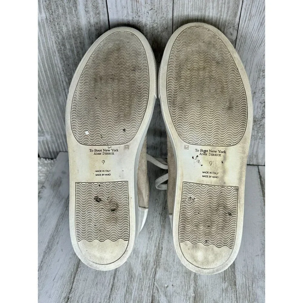To Boot New York ADAM DERRICK Cream Suede Sneakers Mens Size 9